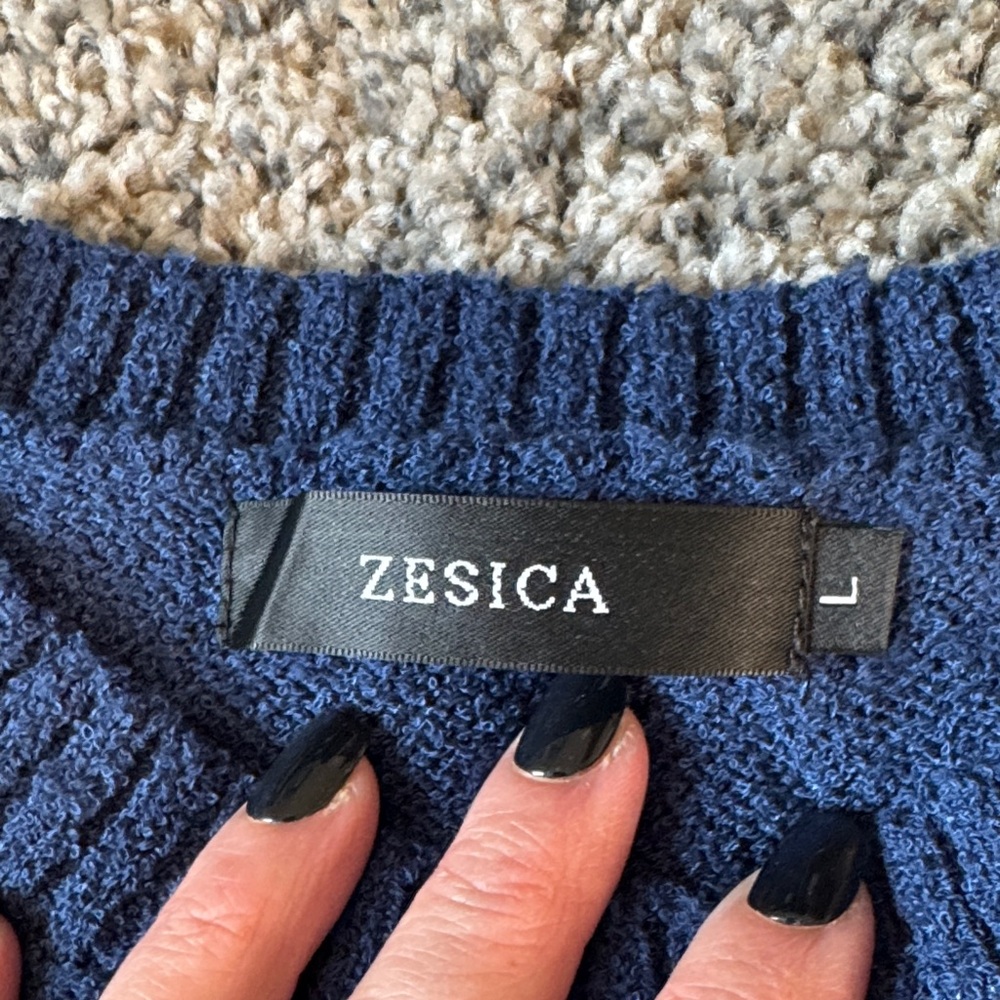 Everlane Navy Short Sleeve Knit Top - Women's - Picture 2 of 6